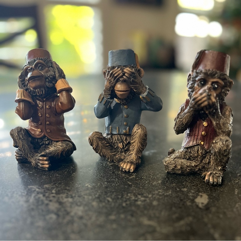 Hear See Speak No Evil Monkeys
